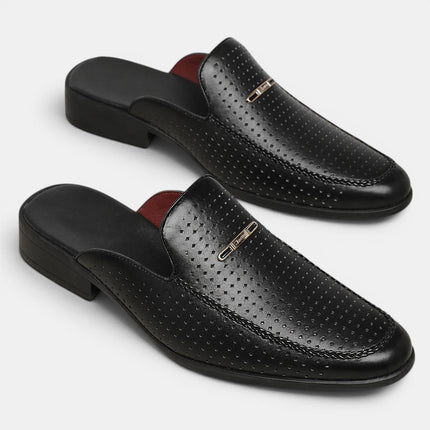 Men’s Perforated Backless Loafer Mules