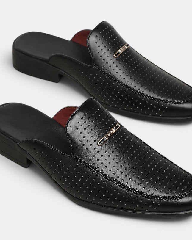 Men’s Perforated Backless Loafer Mules