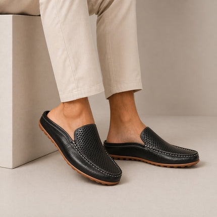 Men’s Perforated Slip-On Driving Mules