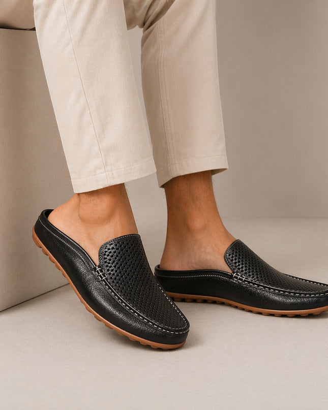 Men’s Perforated Slip-On Driving Mules