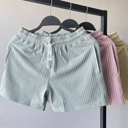 Men’s Pinstripe Drawstring Casual Shorts