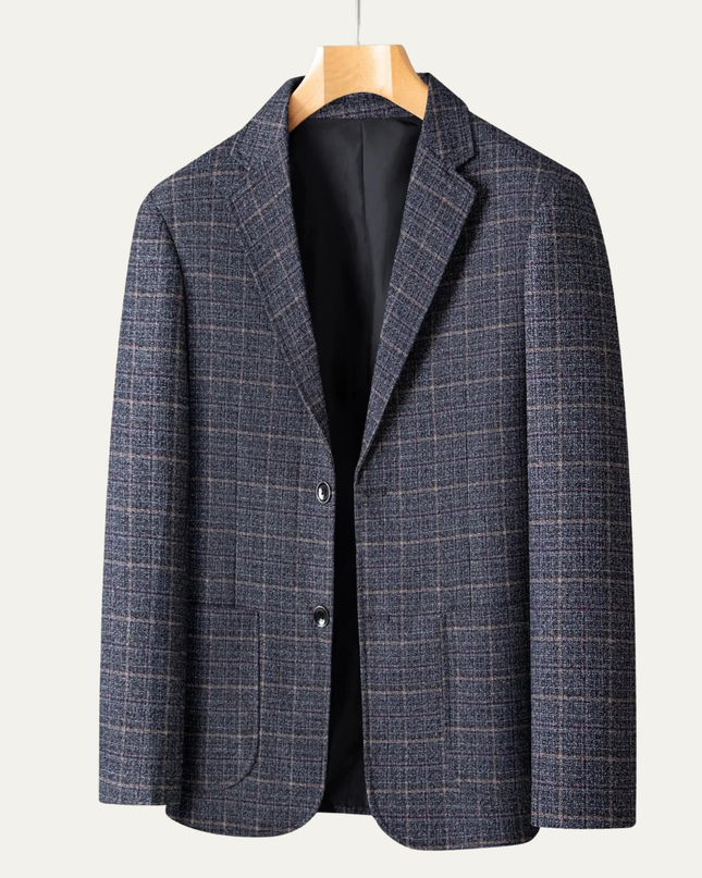 Men’s Plaid Striped Business Casual Work Blazer