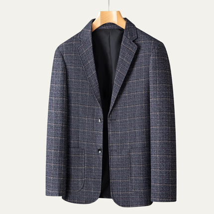 Men’s Plaid Striped Business Casual Work Blazer