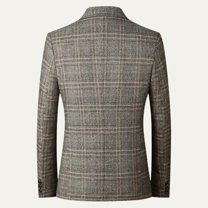Men’s Plaid Two-Button Blazer