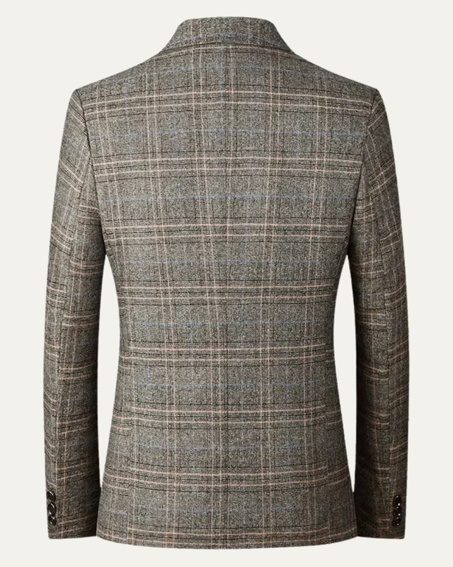 Men’s Plaid Two-Button Blazer