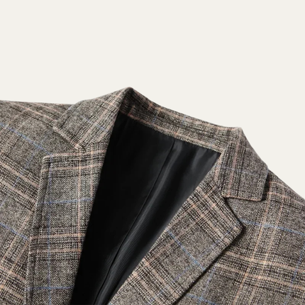 Men’s Plaid Two-Button Blazer