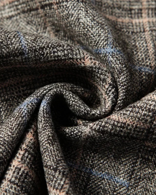 Men’s Plaid Two-Button Blazer
