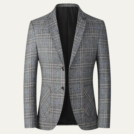 Men’s Plaid Two-Button Blazer