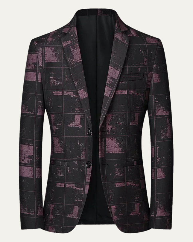 Men’s Plaid Two-Button Blazer