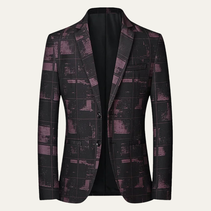 Men’s Plaid Two-Button Blazer
