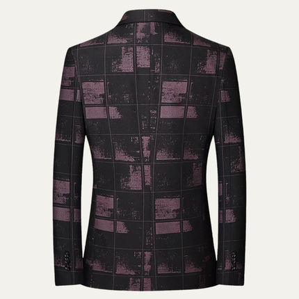 Men’s Plaid Two-Button Blazer
