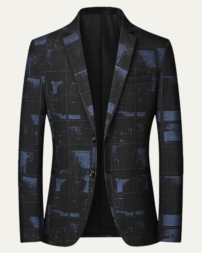 Men’s Plaid Two-Button Blazer