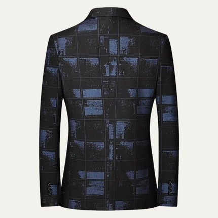 Men’s Plaid Two-Button Blazer