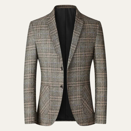 Men’s Plaid Two-Button Blazer