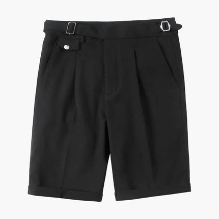Men’s Pleated Buckle Waist Shorts