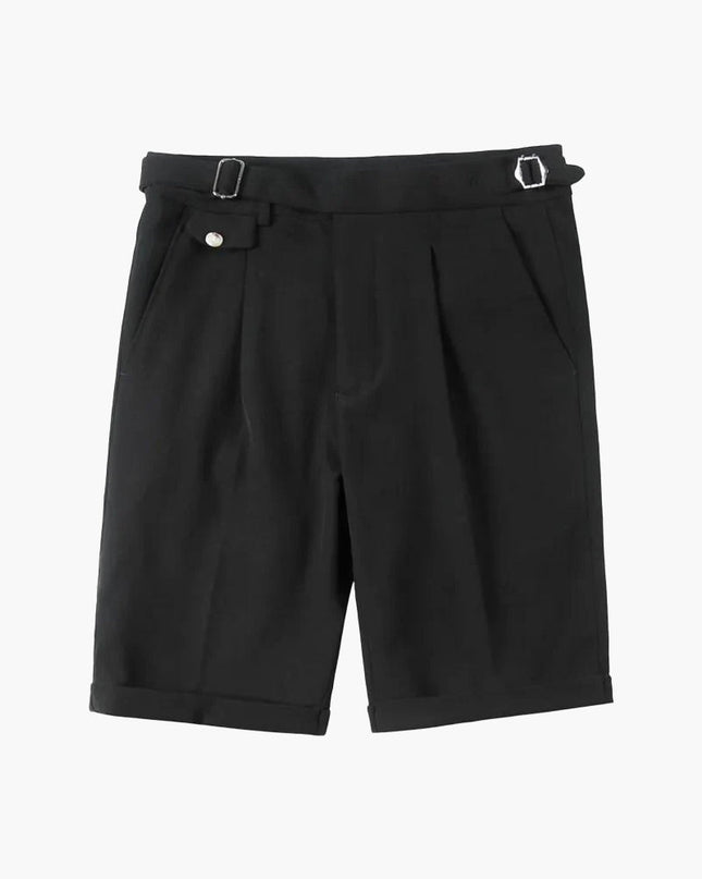 Men’s Pleated Buckle Waist Shorts