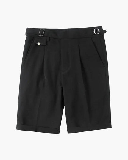 Men’s Pleated Buckle Waist Shorts