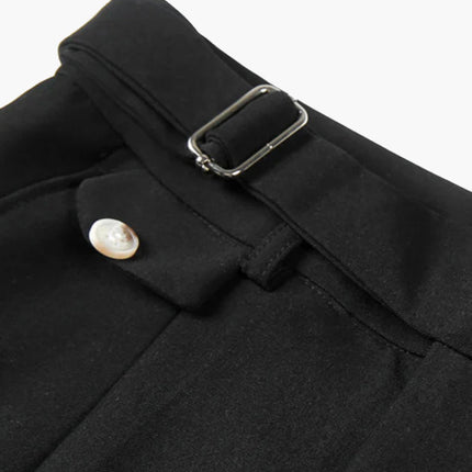 Men’s Pleated Buckle Waist Shorts