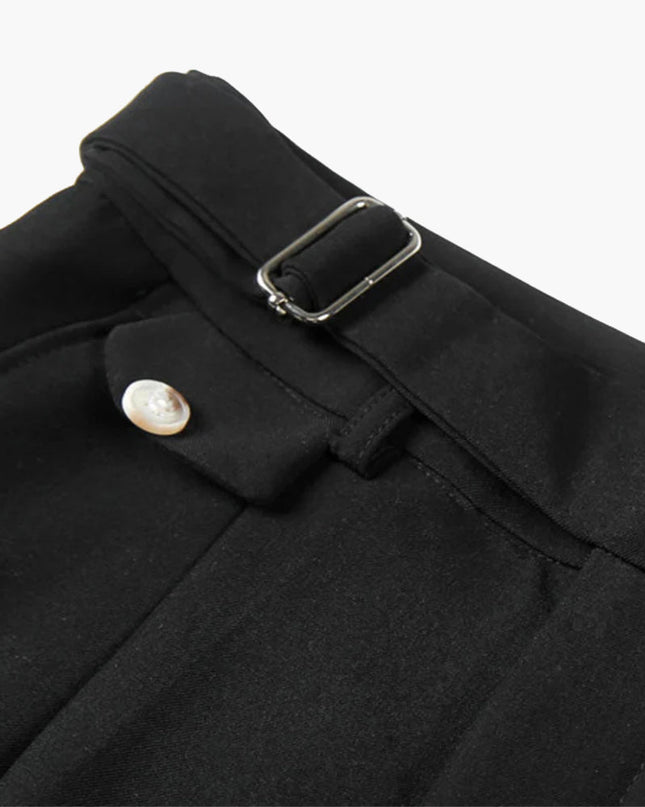 Men’s Pleated Buckle Waist Shorts