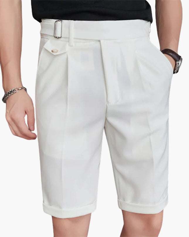 Men’s Pleated Buckle Waist Shorts