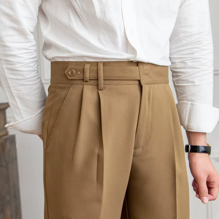 Men’s Pleated Tapered Trousers