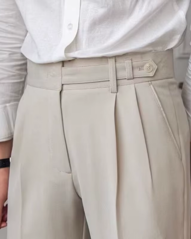 Men’s Pleated Tapered Trousers