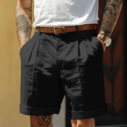 Men’s Pleated Turn Up Shorts