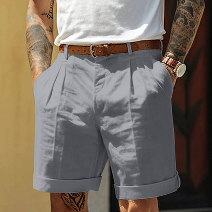 Men’s Pleated Turn Up Shorts