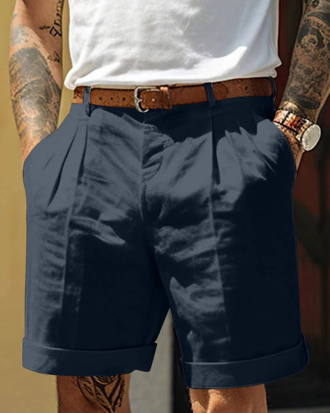Men’s Pleated Turn Up Shorts
