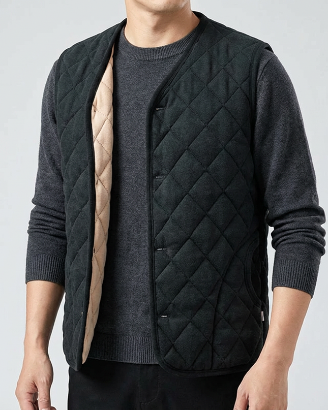Men’s Quilted Button Vest