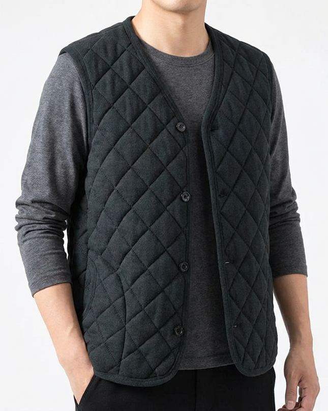 Men’s Quilted Button Vest
