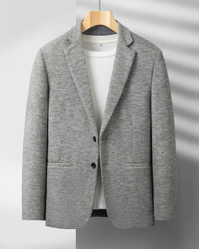 Men’s Refined Texture Two-Button Blazer