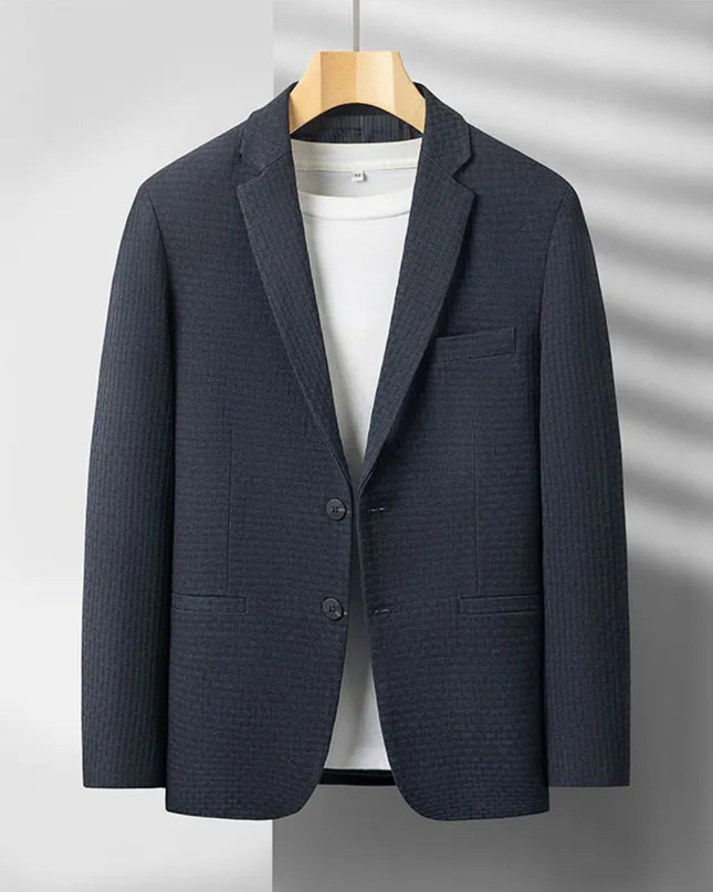 Men’s Refined Texture Two-Button Blazer