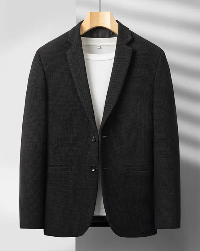 Men’s Refined Texture Two-Button Blazer