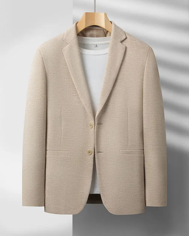 Men’s Refined Texture Two-Button Blazer