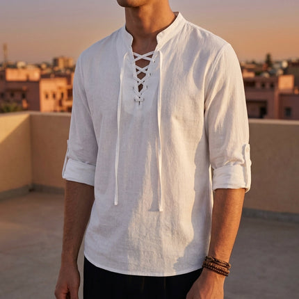 Men’s Relaxed Lace Up Shirt