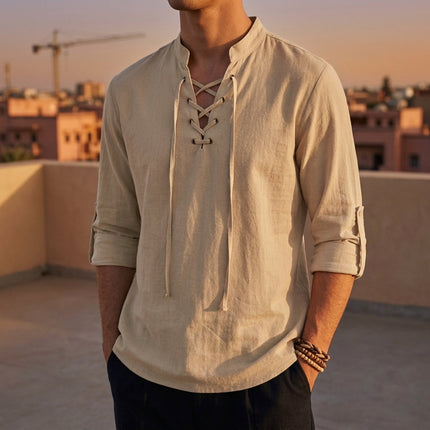 Men’s Relaxed Lace Up Shirt