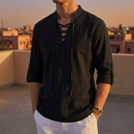 Men’s Relaxed Lace Up Shirt