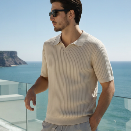 Men’s Ribbed Knit Polo