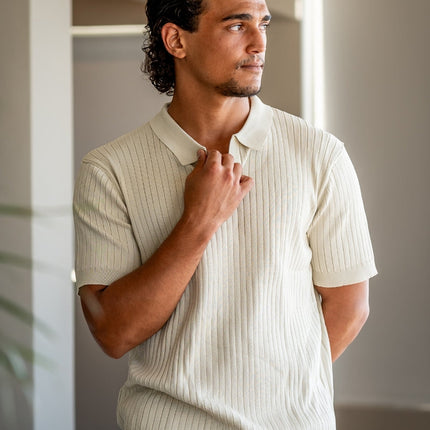 Men’s Ribbed Knit Polo