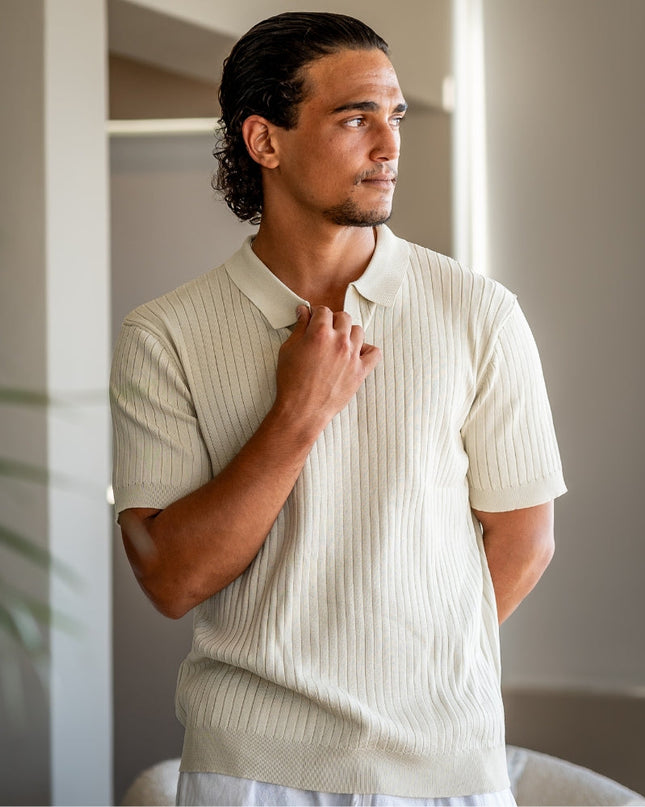 Men’s Ribbed Knit Polo