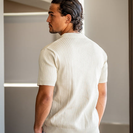Men’s Ribbed Knit Polo