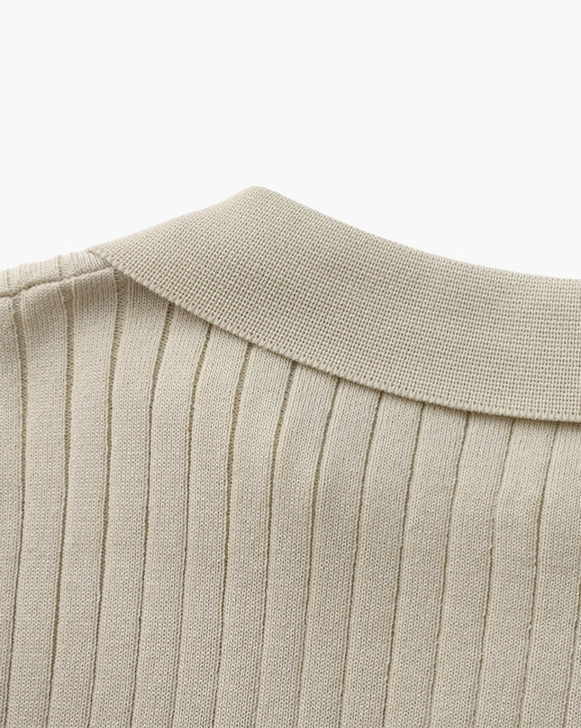 Men’s Ribbed Knit Polo