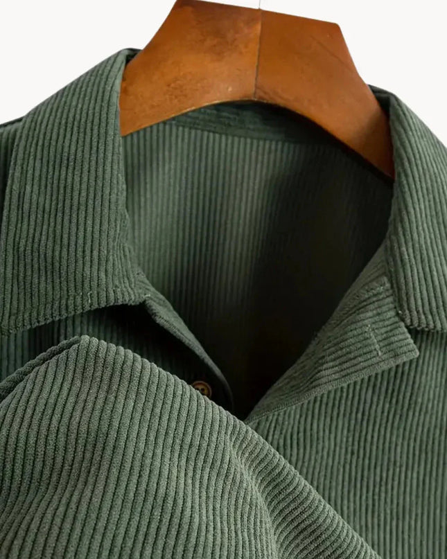 Men’s Ribbed Polo Top – Open Collar Summer Shirt