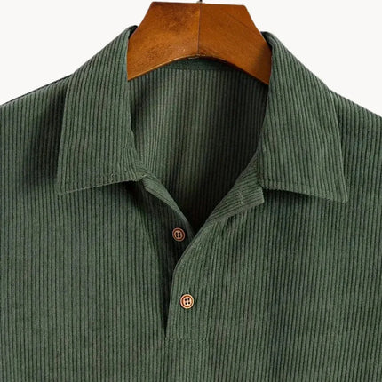 Men’s Ribbed Polo Top – Open Collar Summer Shirt