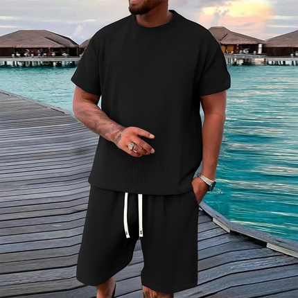 Men’s Ribbed T-Shirt and Shorts Set