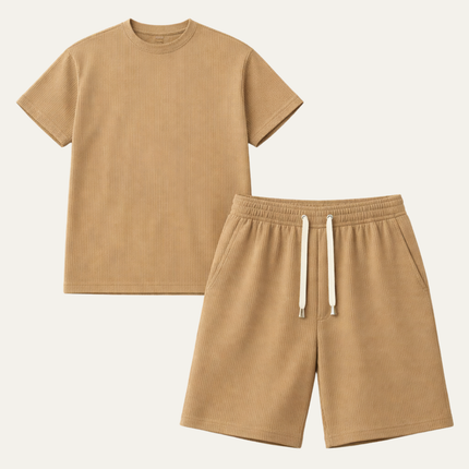 Men’s Ribbed T-Shirt and Shorts Set