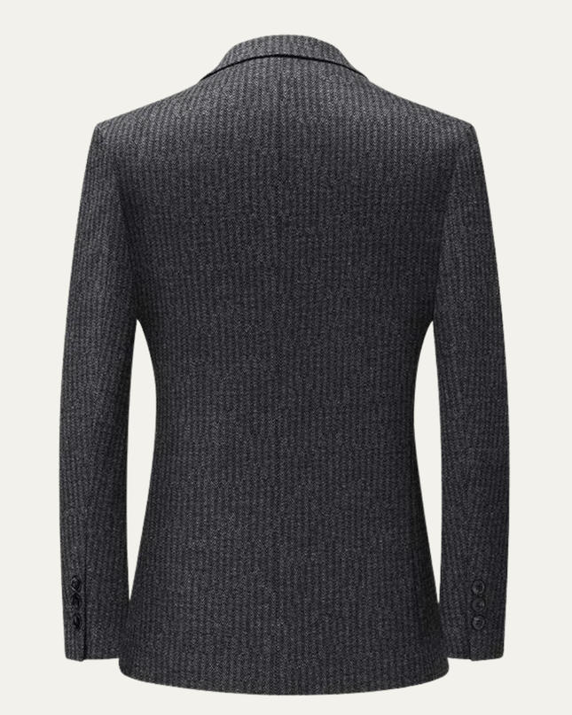 Men’s Ribbed Texture Two-Button Blazer