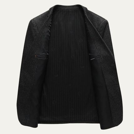 Men’s Ribbed Texture Two-Button Blazer