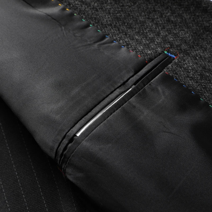 Men’s Ribbed Texture Two-Button Blazer